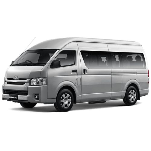 toyota hiace commnuter di rental mobil menara timur tour & travel